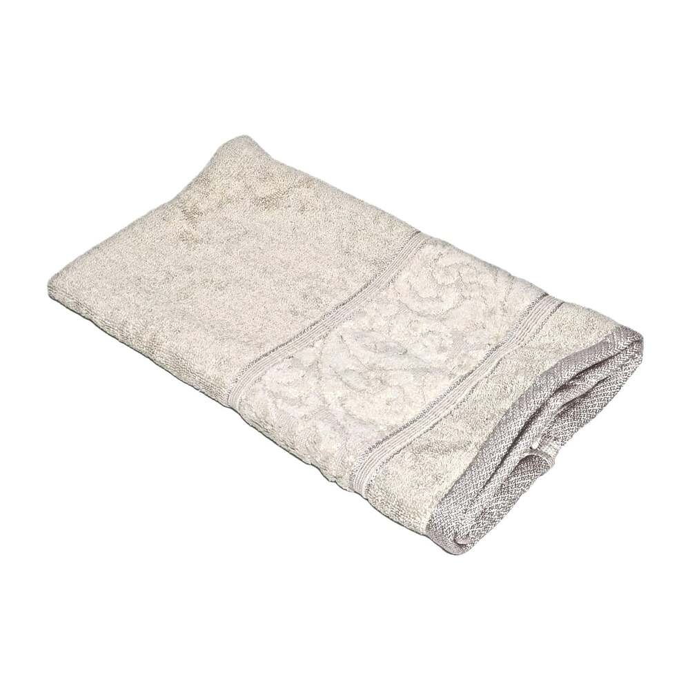 Venus Home Collection Hand Towel Ivory Floral Swirl Texture Cotton 15" x 25"